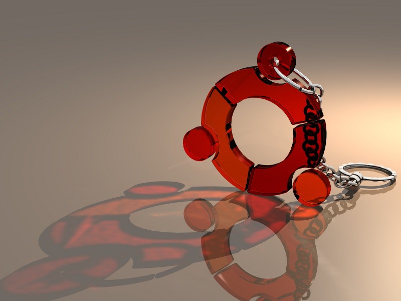 A Ubuntu key ring rendered with Blender's internal renderer