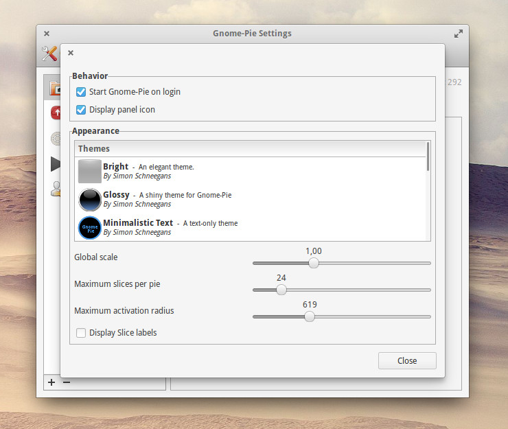The old general settings dialog.
