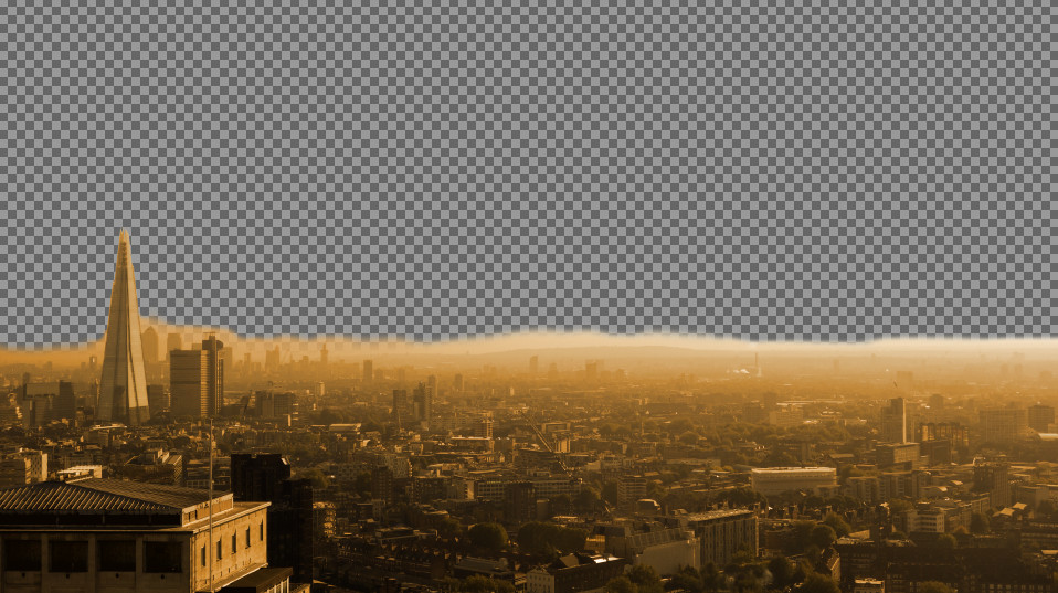 The tinted skyline layer.